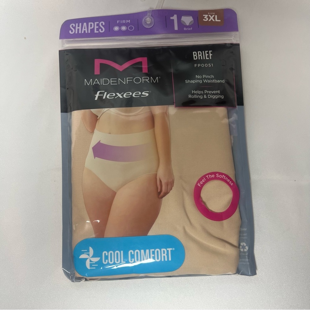 Maidenform Shapes Flexees Brief Firm Cool Comfort 3XL NIP